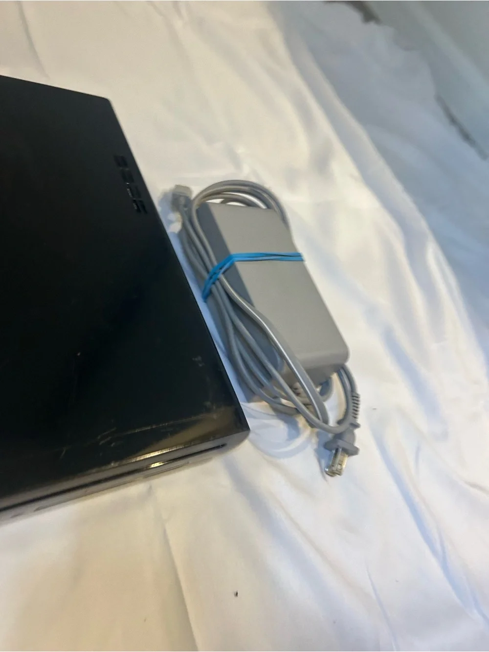 Nintendo Black Wii U Console with Gray Power Adapter